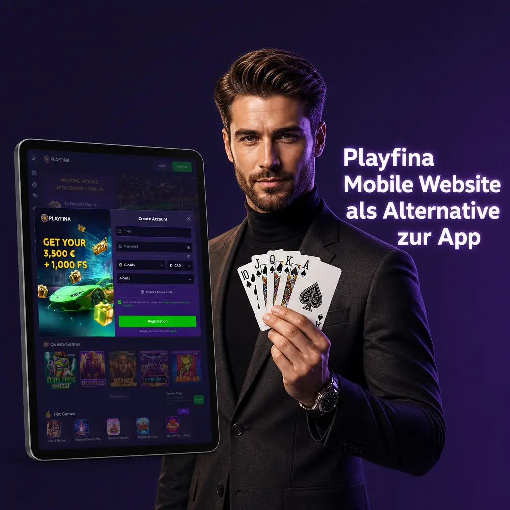 Playfina mobile Website ohne Installation auf Smartphone und Tablet, Zugriff über Chrome, Safari oder Firefox